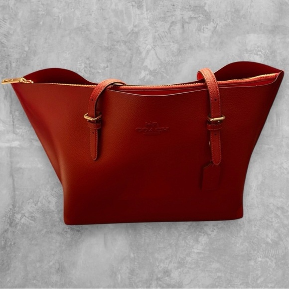 “Authentic” Coach Vibrant Red Tote Bag - Picture 4 of 14
